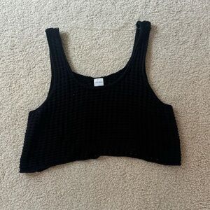wild fable black crochet cropped tank